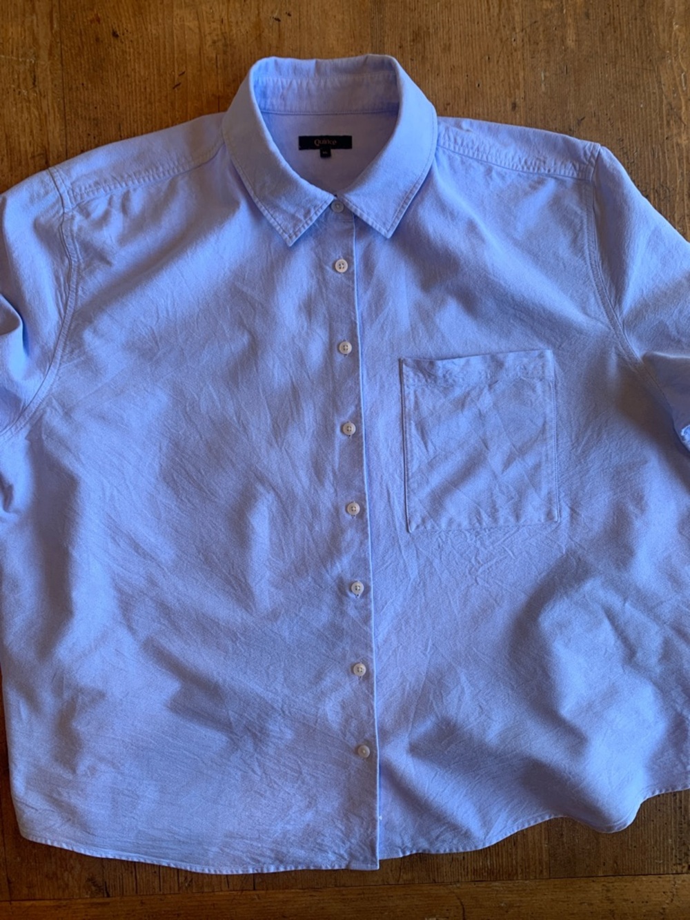 Quince Light Blue Womens Casual Button-Down Shirt - Picture 8 of 16